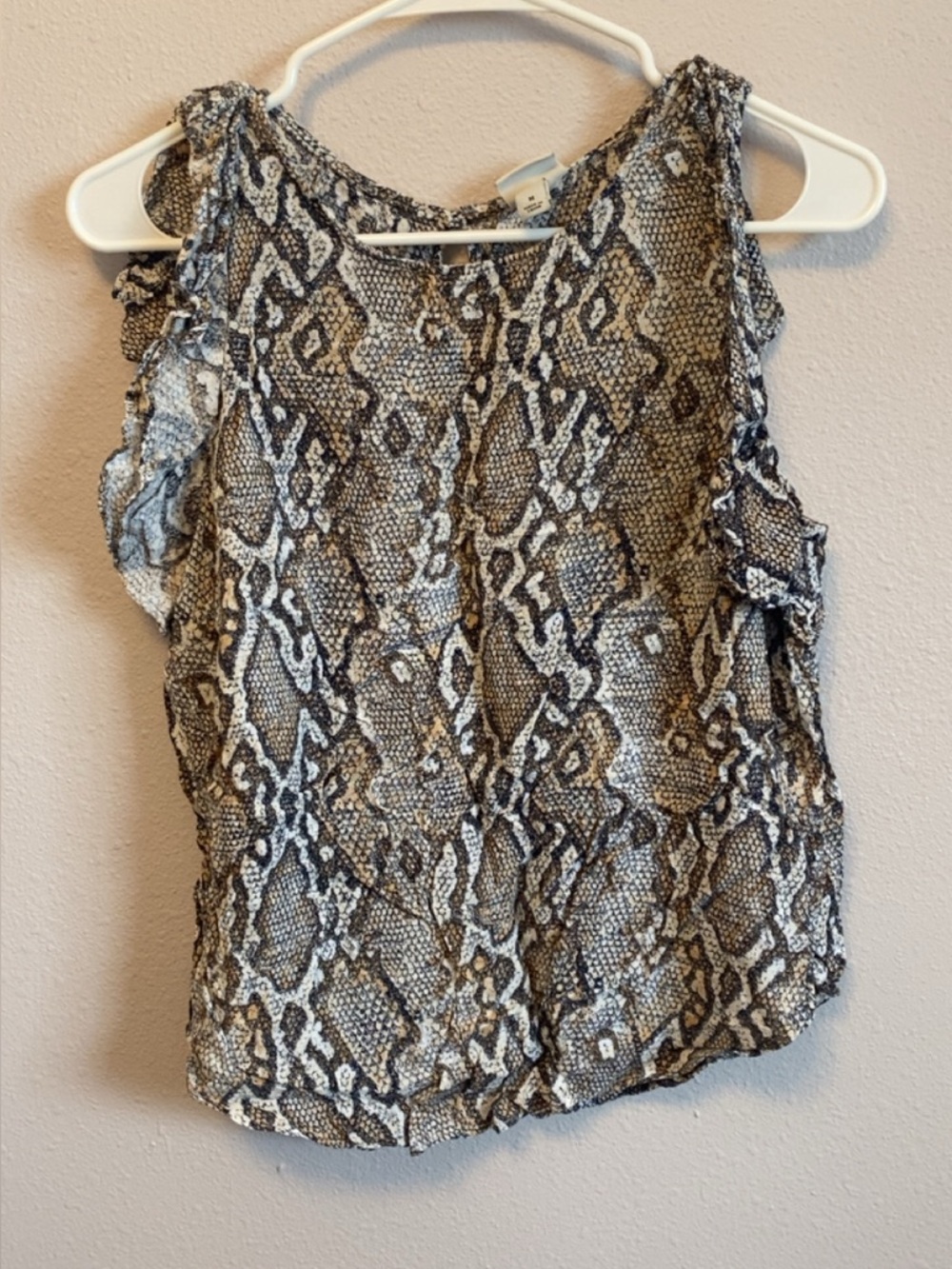 a new day Snake Print Sleeveless Top - Brown & White